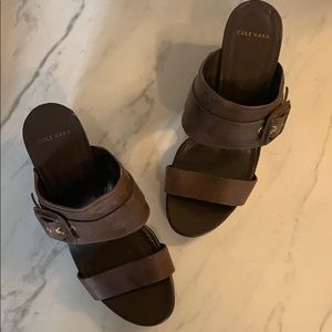 Cole Haan • Brown Wedge Slides • 7